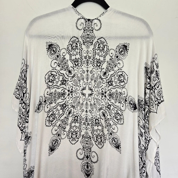 Moss Rose Beach Cover Up Swimsuit Kimono Boho Floral Print Resortwear One Size - Picture 10 of 12